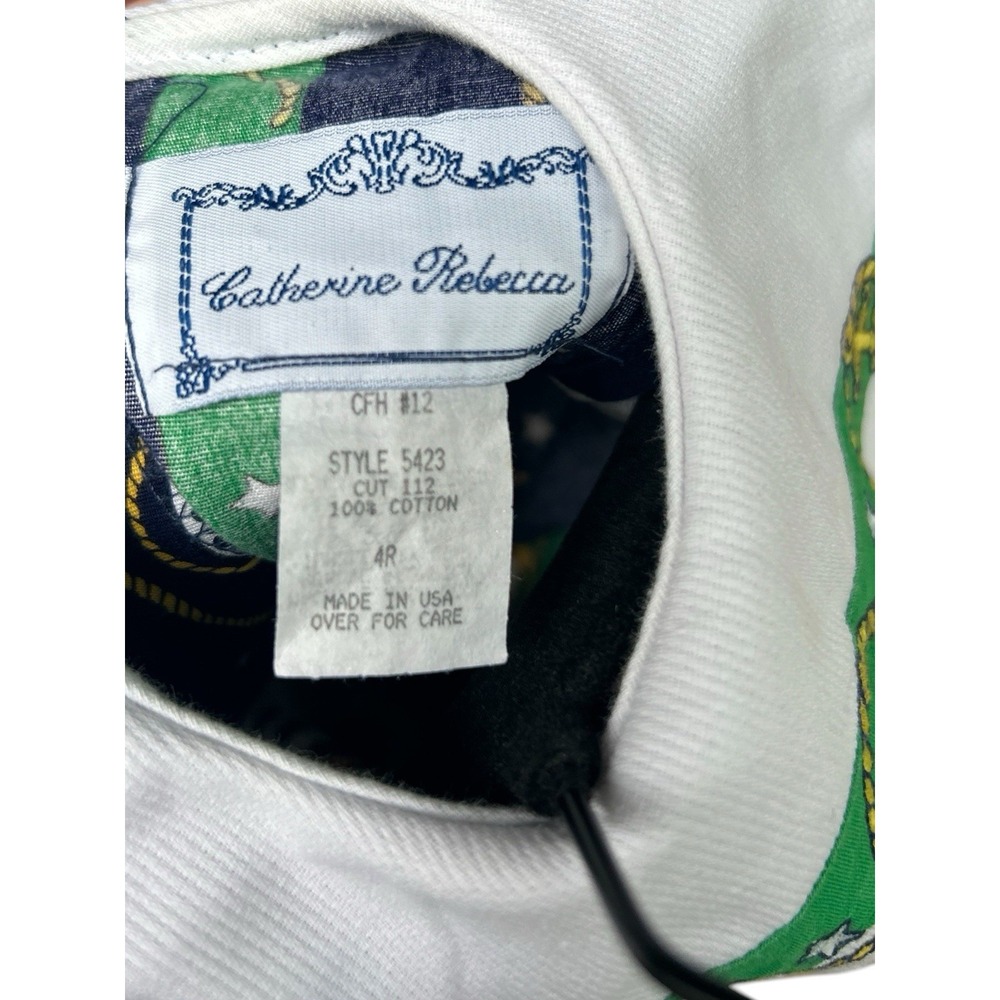Vintage 90s Girls Nautical Sailor Cruise Dress 4 Years Unique AOP USA Made Navy - Picture 5 of 5
